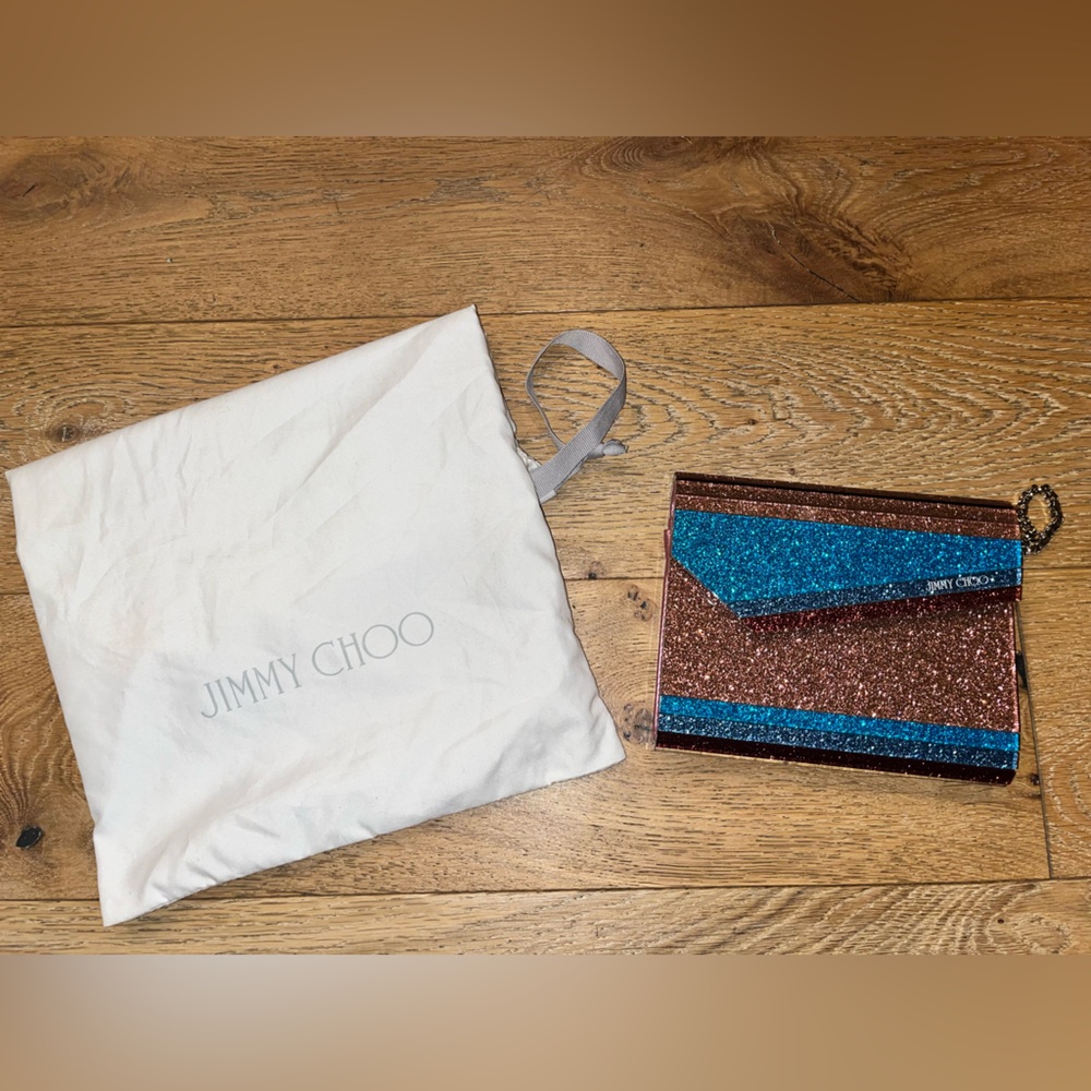 Jimmy Choo Candy Glitter Clutch in Rasberry